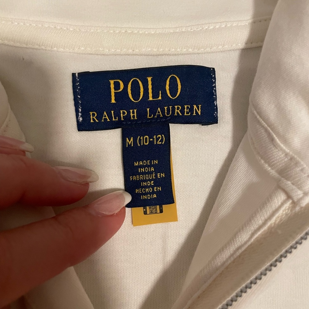 Polo Ralph Lauren Boys White Quarter-Zip Pullover - Picture 4 of 5